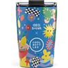 Cool Bottles - Thermos Café, Bicchiere Termico in Acciaio Inossidabile, Tazza da Caffè - Bevande Fredde 10 ore e Calde 5 ore - Coperchio ermetico, Senza BPA - Sunshine Fiesta 330 ml