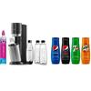 Sodastream Duo Megapack, Gasatore D'Acqua Per Trasformare L'Acqua In Acqua Frizzante, Nero, ‎29 x 25.6 x 44.4 cm; 6.4 Kg & Mix Concentrati X Pepsi Regular Bundle, 1760 Millilitro