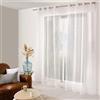 ED Enjoy Home - Tenda Telline - motivo ricamato, 8 occhielli argentati, diametro 4 cm, 100% poliestere, 140 x 240 cm, colore bianco