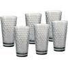 Ritzenhoff & Breker Set di bicchieri da long drink Favo, 6 pezzi, grigio, 8,4 cm x 14,2 cm