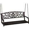 Relaxdays Dondolo Sospeso, Panca da Giardino da Appendere, Panchina in Metallo, 2 Posti, HLP: 190x133x55 cm, Nero Bronzo