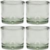 Dekohelden24 Set di 4 portacandele in vetro trasparente/trasparente, in vetro, semplice ed elegante, dimensioni: H/Ø ca. 5,5 x 6 cm