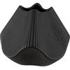 GILDE Vaso a lamelle - nero opaco - ceramica - altezza 19 cm x larghezza 22 cm - vaso decorativo