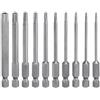 QUARKZMAN Set di 10 Punte Cacciavite Torx TT6/TT7/TT8/TT9/TT10/TT15/TT20/TT25/TT30/TT40 Acciaio S2 con Attacco Esagonale da 1/4 Lunghezza 3 Testa Magnetica a 6 Punte per Trapano Elettrico