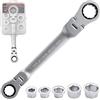 Gedlex 7 in 1 Set Chiavi Inglesi 8mm 10 mm 12 mm 13 mm 14 mm 17 mm 19 mm, Chiave a Cricchetto Flessibile a 180°, Chiavi Combinate Metrica CR-V, Resistente all'usura, Antiscivolo