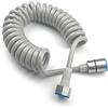 ELINKUME Tubo per doccia telescopico, flessibile per bidet, tubo a spirale in ABS, per doccetta, WC, bidet, lavandino, pistola a spruzzo per bagno, anti-torsione, estensibile (grigio)