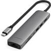 SATECHI Hub USB C 7 in 1 Slim Plus, Adattatore Multiporta con HDMI 4K, Ricarica PD 100W, 2 Porte USB-A, Ethernet, Lettori Schede SD/microSD, per MacBook, Windows e Dispositivi USB-C - Grigio Siderale