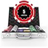Heitok Set da poker da casinò con fiches numerate da 200 pezzi per giochi da tavolo, peso 11,5 g, con carte da gioco per Texas Hold'em, Blackjack, Card Club o giochi di poker notturni.