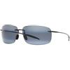 Maui Jim Occhiali da sole BREAKWALL 422-02 Nero Lucido 63MM - Sunglasses Rectangular Unisex Adulti Moderni