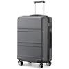 KONO Valigia Grande Valigie Trolley Rigide Bagaglio a Mano da Viaggio Valigia da Stiva con Serratura TSA e Robuste 4 Ruote Girevoli（Grigio, 28