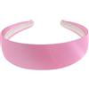 Glamour Girlz Cerchietto largo piatto molto forte, 4 cm, semplice, in raso, per modisteria, fai da te, modisteria, accessorio per capelli lungo e spesso, accessorio per capelli da donna (rosa caramella)