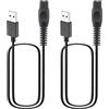 Leloco 2 cavi di ricarica USB 5 V per rasoio elettrico Philips OneBlade - Cavo di alimentazione di ricambio compatibile con Philips QP2724/90, QP2834/70, QP1924/70, QP4631/90, QP1324/20, MG5910/49