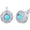 JFASHOP Argento 925 Orecchini Celtici con Nodo Celtico e Turchesi - Orecchini Ipoallergenici per Donne e Ragazze