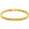Dankadi Braccialetto Maglia Veneziana Sottile 3MM 5MM in Argento 925, da 12,7cm a 22,9cm Catena a Forma di Scatola Quadrata Rotonda Rigido Morbido Rolo Sottile Dorato Design Italiano Regalo Gioielli