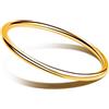 Dankadi Bracciale rigido lucido rotondo largo 4 mm in 925 argento per donna, set bracciale placcato oro liscio semplice classico Φ 60-65-68 mm per regalo di compleanno festa della mamma amica