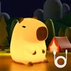 URAQT Capybara Luce Notturna per Bambini, Capybara Lampada Touch Control per Comodino, Ricarica USB e Timer, Dimmerabile Luce Notturna in Silicone, Luce Notturna Neonato Cameretta Bambina Regalo