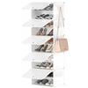 HOOBRO Scarpiera, Scaffale Portascarpe a 5 Scomparti, con Sportello, Scaffale Componibile in Plastica, Scaffale Portaoggetti Modulare, per Ingresso, Corridoio, Armadio, Bianco EWT11SC01G1