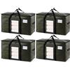 TAILI Borse da Trasloco Extra Large, Set da 4, Verde | Con cerniere, finestre a vista e maniglie robuste, scatole guardaroba per oggetti, vestiti e piumoni