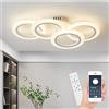Narwhal Plafoniera LED Soffitto Dimmerabile Anello Design Moderna Lampadari, Lampade a Sospensione e Plafoniere Bianco per Soggiorno Camera da letto Cucina Commerciali Lampadario con Telecomando