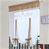 SIMPVALE 1 Pezzi Tenda Voile Sheer Tendina Parasole - Ricamo Tie up Tulle Tende Pannelli per Camera da Letto Studio Bagno Cucina, 60x140cm, Marrone Chiaro