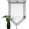 SIMPVALE Tenda a Pacchetto Finestre, Grigio 45 x 140 cm Tende Romana, Tende per Interni in Voile Trasparente con Decorazione con Nappe per Cucina, Bagno, Balcone