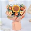 NatureMan Bouquet di fiori artificiali intrecciati a mano, con sacchetto regalo per San Valentino, compleanno, matrimonio, laurea, festa della mamma e decorazione per la casa (bouquet di girasole in
