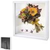 VIQIHEOE Cornice Portafoto 3D, Cornice da Vetrina per Oggetti da Riempire 25 x 25 cm, con Lastra Acrilica Trasparente, Scatola 3D in Legno Profonda di 3 cm, per Ricordi, Decorazioni Fai da Te, Bianco