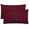 Nada Home Coppia Federe Cuscini Letto 52x82 cm in 100% Puro Cotone - Copricuscini Guanciale Tinta Unita con Pattina Interna Senza Zip o Bottoni - Set 2 Federe Morbide e Resistenti