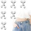 Minfuerang 6 Pezzi Stringi Pantaloni Vita,Pant Waist Tightener,Adatto per Regolare L'elasticità dei Pantaloni (Argento)