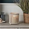 Lights4fun Lanterna in Legno di 16,5 cm con Candela a LED TruGlow® a Pile con Timer per Uso in Interni Decorazione Marittima