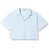 United Colors of Benetton Camicia 581YDQ04D, Celeste 3L3, L Donna
