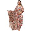 Generic Aashita Creations - Pantaloni Kurti stampati, per ragazze e donne, per feste e ufficio, 025, bianco, S