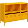 vidaXL Credenza Giallo Senape 101,5x39x73,5 cm Acciaio Laminato Freddo, armadietto, credenza, Armadio da corridoio, Buffet, Armadio da Cucina