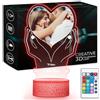 Maverton Lampada con Targa Personalizzata - Targhetta Personalizzata con Luce Notturna - Base Multicolore Caricatore e Telecomando - Idea Regalo Coppia Anniversario