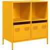 vidaXL Credenza Giallo Senape 68x39x73,5 cm Acciaio Laminato a Freddo, armadietto, credenza, Armadio da corridoio, Buffet, Armadio da Cucina
