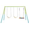 Intex 44133 - Altalena con Due Seggiolini e Dondolo Nido, Acciaio, Verde e Azzurro, 343x235x200 cm