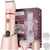 XkuiHF Rasoio Elettrico, 3 in 1 Rasoio Donna Inguine,Rasoio Elettrico Corpo Donna, nna Viso Bikini Corpo Tagliapeli corporeo per donna Epilatore per zona Bikini-Trimmer Impermeabile
