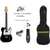EKO Tero V-NOS Black Chitarra elettrica stile tele nera con Borsa Tracolla Cavo