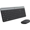 Logitech MK470 Kit Mouse e Tastiera, Layout ‎Americano Qwerty, Grigio