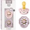 BIBS ciuccio COLOUR Pacifier rosa / lilla 2 Pezzi Size 2 Gomma naturale +6 mesi