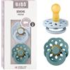 BIBS ciuccio BOHEME Baby Blue/Island Sea 2 Pezzi Size 2 Gomma naturale +6 mesi