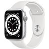 Apple Watch Series 6 Alluminio 44 mm (2020) | GPS + Cellular | argento | Cinturino Sport bianco