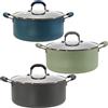 WECOOK! Professional Casseruola Alta Induzione 28cm, Coperchio di Vetro, Antiaderente Ecologico senza PFOA, Alluminio Forgiato, 2,8mm Spessore, Rame, Maniglia in Acciaio Inox, Vitroceramica, Forno