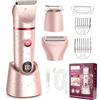 XkuiHF Rasoio Elettrico, 3 in 1 Rasoio Donna Inguine,Rasoio Elettrico Corpo Donna, nna Viso Bikini Corpo Tagliapeli corporeo per donna Epilatore per zona Bikini-Trimmer Impermeabile