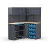 Fami Arredamento modulare per officina fami linea 391 angolare in lamiera antracite 156+125,6x495x190 cm