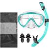 Generic Set per Snorkeling Adulti con Maschera e Boccaglio, Maschera E Boccaglio Snorkeling, Antiappannante Maschera Sub, Maschera Da Sub Panoramici A 180°, Maschera per Immersioni, Unisex-Adulto