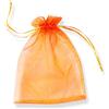 PLECUPE 100 Pezzi Sacchetti Confetti,Sacchetti Organza 20x30cm Sacchetti Regalo in organza con Coulisse per Matrimonio,Natale,Bomboniere,Compleanno,Caramella, Gioielli, Festa, Battesimo-Arancia