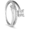 ALFIERI & ST. JOHN Anello contrarie' in oro bianco con diamanti baguette ct 0,13 e diamanti round ct 0,16 misura 17