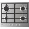 Candy Piano Cottura Gas 4 Fornelli da Incasso 60 cm Acciaio Inox CHG6BRX