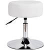 Duhome Sgabello da Bar Girevole a 360°, Sgabello Toeletta Trucco Regolabile Altezza 44.5-53 CM, Sgabello Similpelle Imbottito Camera da Letto, Studio, Cucina, Salone Bellezza, Moderni Design (Bianco)